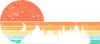 (115-06-F) Distressed Retro Sunset Mountains Oregon or Custom Text