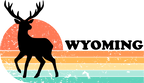(115-06-G) Distressed Retro Sunset Deer Buck Wyoming
