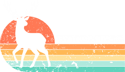 (115-06-G) Distressed Retro Sunset Deer Buck Wyoming
