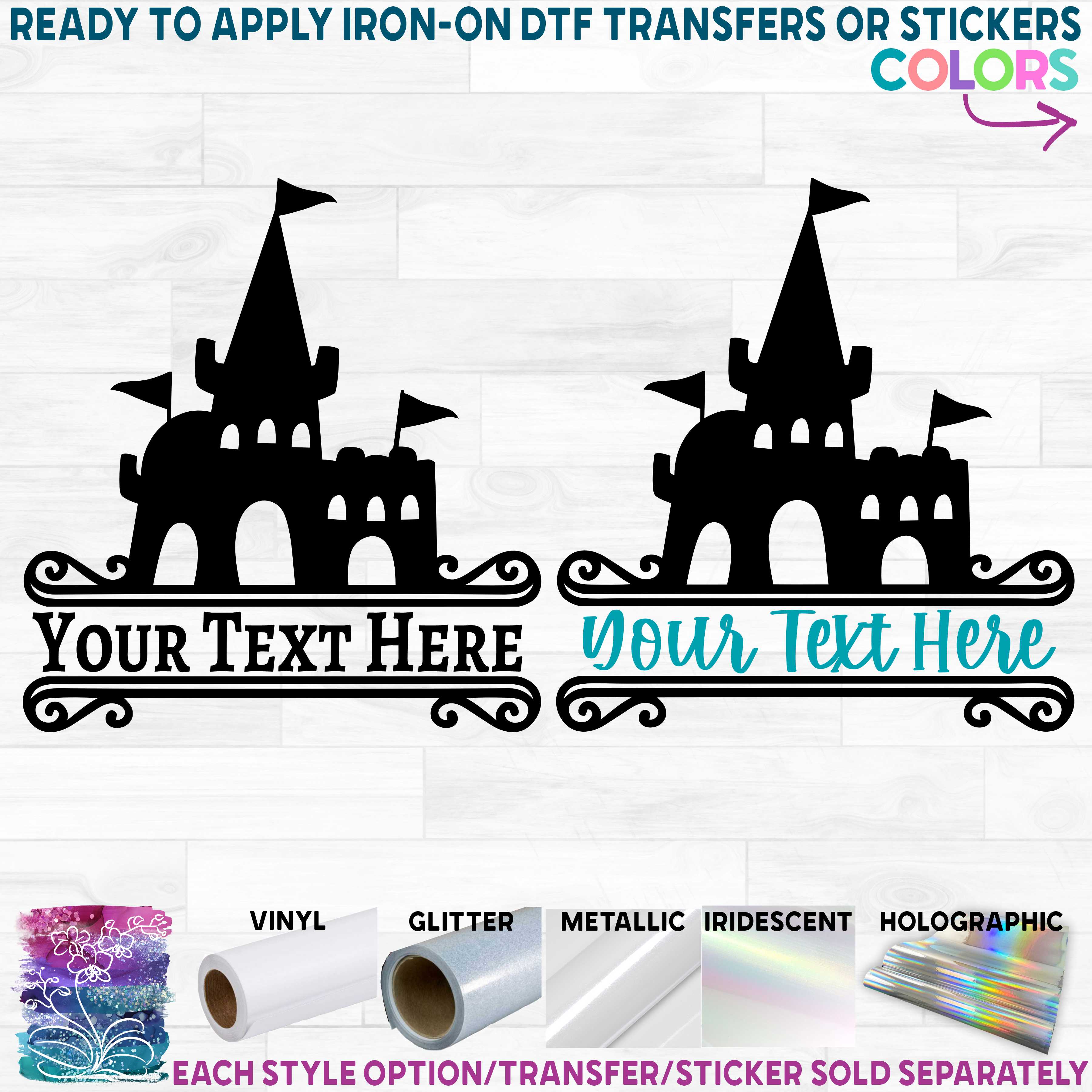 (s115-2) Sandcastle Beach Tropical Split Name Custom Text