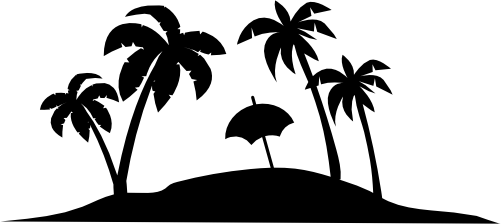 (115-01-F) Palm Trees Beach Island