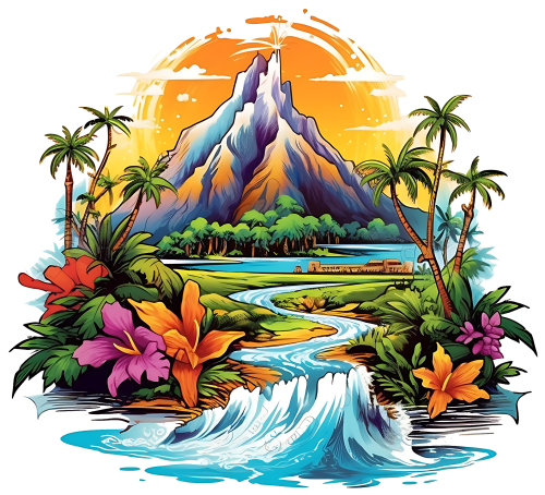 (s115-3-C) Hawaii Hawaiian Tropical Beach Landscape