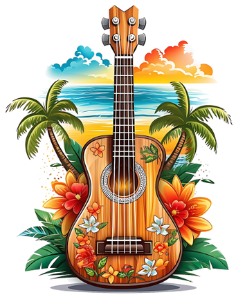 (s115-3-G) Guitar Tropical Beach
