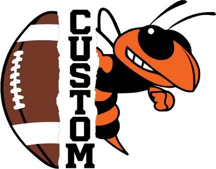 (145-01i-14-2 Orange Bee Split Mascot Football