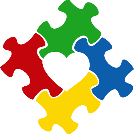 (s116-1B) Autism Puzzle Pieces Heart