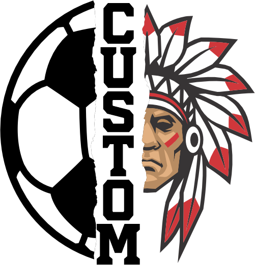 (145-1M-15-1) Native American Split Mascot Soccer Ball