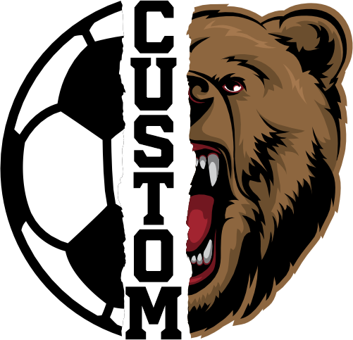 (145-1M-23) Bear Split Mascot Soccer Ball