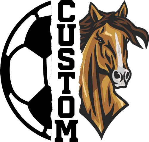 (145-1M-28) Horse Split Mascot Soccer Ball