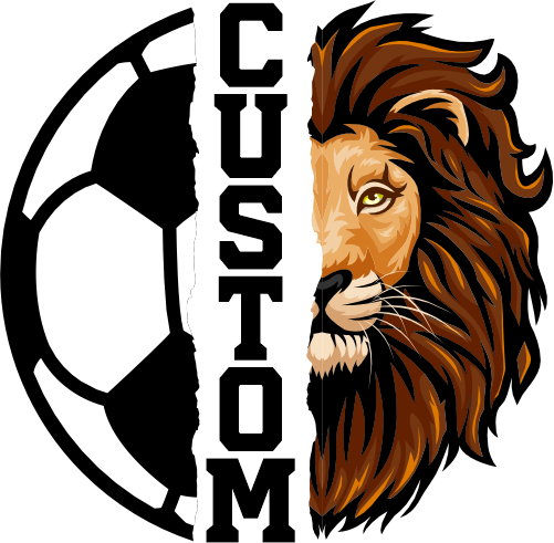 (145-1M-31) Lion Split Mascot Soccer Ball