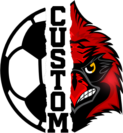 (145-1M-40) Cardinal Split Mascot Soccer Ball