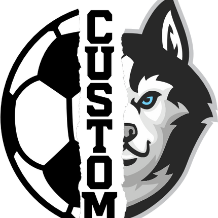 (s145-04-A) Split Soccer Team Name Custom Text