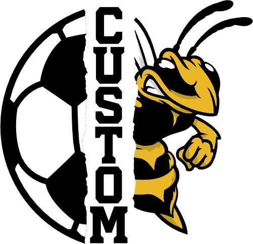 (145-1M-05) Yellow Jacket Split Mascot Soccer Ball