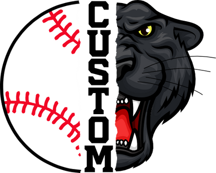 (s145-04-B) Split Mascot Baseball Team Name Custom Text