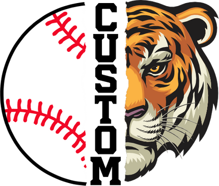 (s145-04-B) Split Mascot Baseball Team Name Custom Text