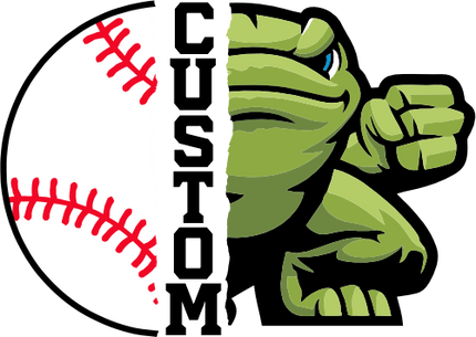 (s145-04-B) Split Mascot Baseball Team Name Custom Text
