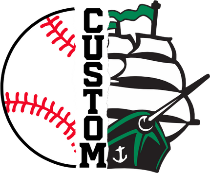 (s145-04-B) Split Mascot Baseball Team Name Custom Text