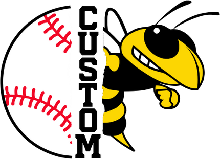 (s145-04-B) Split Mascot Baseball Team Name Custom Text