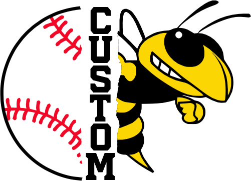 (145-1K-14-1) Yellow Jacket Split Mascot Baseball