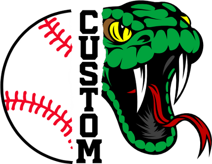 (s145-04-B) Split Mascot Baseball Team Name Custom Text