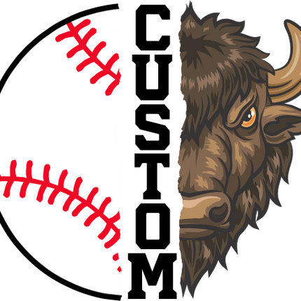 (s145-04-B) Split Mascot Baseball Team Name Custom Text