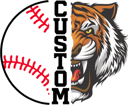 (s145-04-B) Split Mascot Baseball Team Name Custom Text