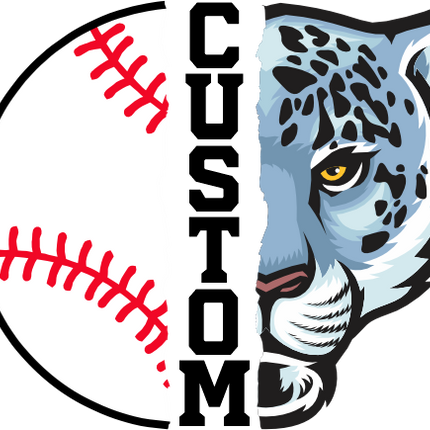 (s145-04-B) Split Mascot Baseball Team Name Custom Text