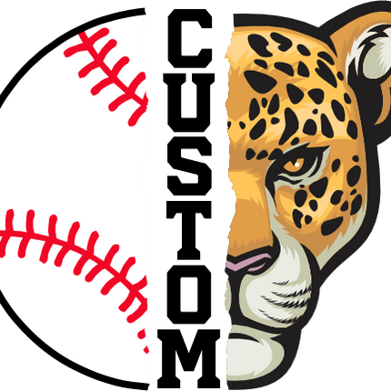 (s145-04-B) Split Mascot Baseball Team Name Custom Text