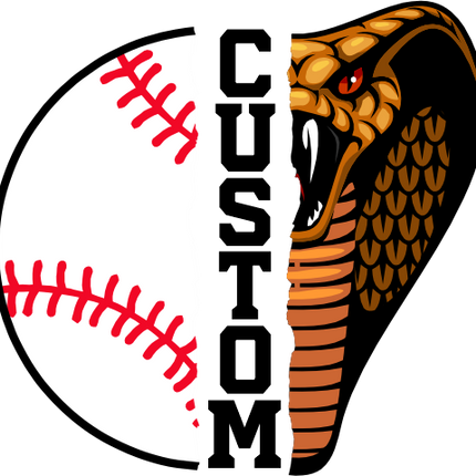 (s145-04-B) Split Mascot Baseball Team Name Custom Text