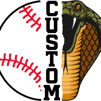 (s145-04-B) Split Mascot Baseball Team Name Custom Text