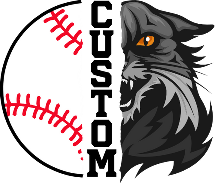 (s145-04-B) Split Mascot Baseball Team Name Custom Text