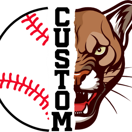 (s145-04-B) Split Mascot Baseball Team Name Custom Text