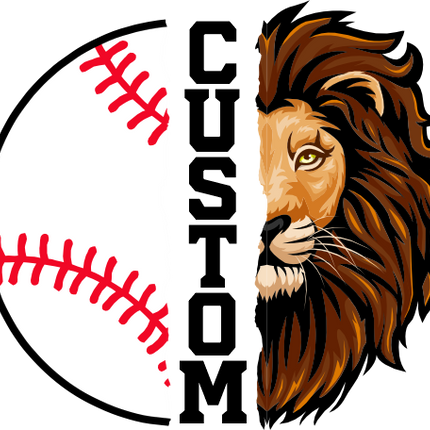 (s145-04-B) Split Mascot Baseball Team Name Custom Text