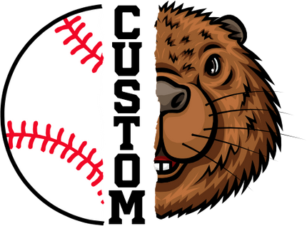 (s145-04-B) Split Mascot Baseball Team Name Custom Text