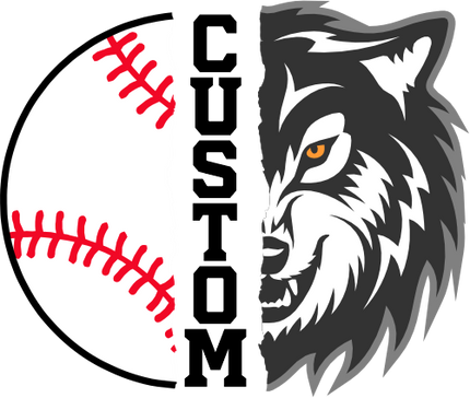 (s145-04-B) Split Mascot Baseball Team Name Custom Text