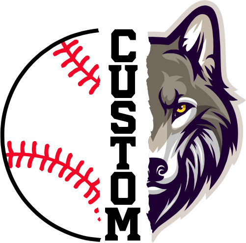 (145-1K-35) Wolf Split Mascot Baseball