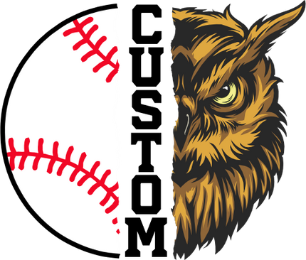 (s145-04-B) Split Mascot Baseball Team Name Custom Text