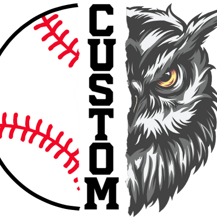 (s145-04-B) Split Mascot Baseball Team Name Custom Text