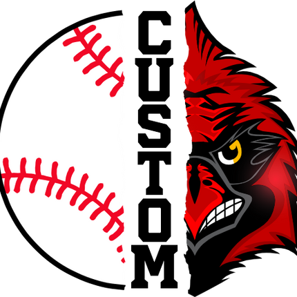 (s145-04-B) Split Mascot Baseball Team Name Custom Text