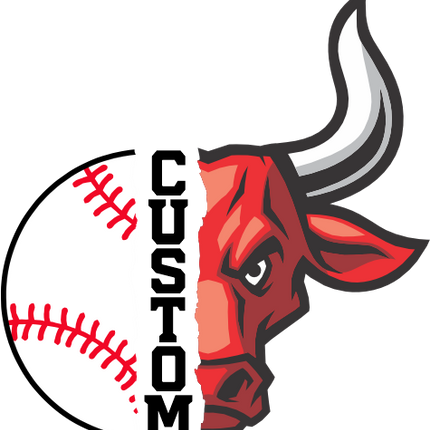 (s145-04-B) Split Mascot Baseball Team Name Custom Text