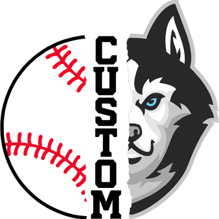 (s145-04-B) Split Mascot Baseball Team Name Custom Text