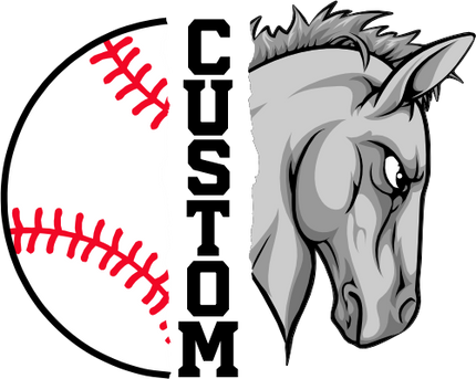 (s145-04-B) Split Mascot Baseball Team Name Custom Text