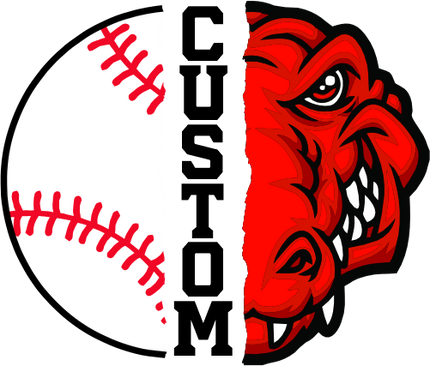 (s145-04-B) Split Mascot Baseball Team Name Custom Text
