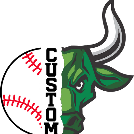 (s145-04-B) Split Mascot Baseball Team Name Custom Text