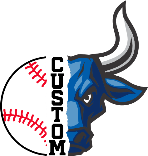 (s145-04-B) Split Mascot Baseball Team Name Custom Text