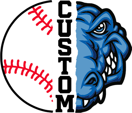 (s145-04-B) Split Mascot Baseball Team Name Custom Text