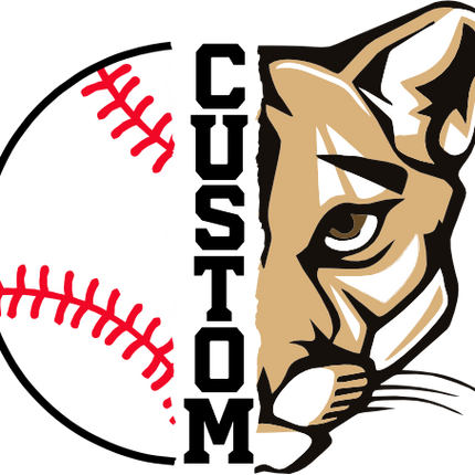 (s145-04-B) Split Mascot Baseball Team Name Custom Text