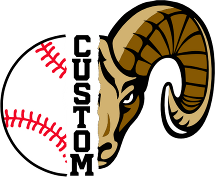 (s145-04-B) Split Mascot Baseball Team Name Custom Text