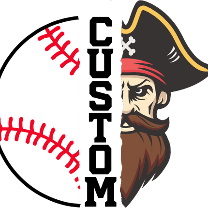 (s145-04-B) Split Mascot Baseball Team Name Custom Text