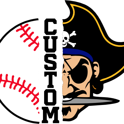 (s145-04-B) Split Mascot Baseball Team Name Custom Text