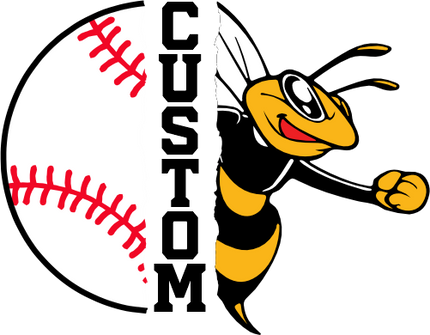 (s145-04-B) Split Mascot Baseball Team Name Custom Text